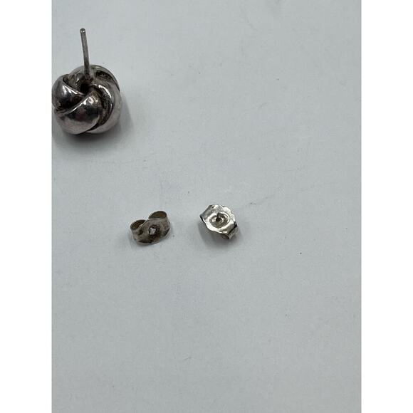 Sterling silver love knot stud‎ earrings - Picture 6 of 16